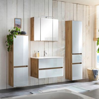 Held Möbel HELSINKI Wotan Eiche / Weiß Badezimmer-Set Held Möbel HELSINKI Wotan Eiche / Weiß Badezimmer-Set
