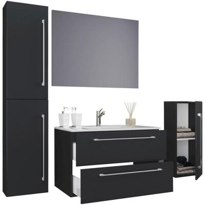 Mid.you , Schwarz , Holzwerkstoff , 2 Schublade(n),2 Schublade(n) Schubladen , 147 cm , hängend , Mid.you , Schwarz , Holzwerkstoff , 2 Schublade(n),2 Schublade(n) Schubladen , 147 cm , hängend ,