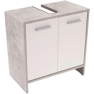 Attack Badezimmer-Unterschrank - Perlweiß, Betongrau, 60x55x28cm - Badezimmer-Unterschrank Attack Badezimmer-Unterschrank - Perlweiß, Betongrau, 60x55x28cm - Badezimmer-Unterschrank