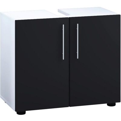 VCM Flandu Badschrank - Schwarz-Weiß - 51x60x30cm VCM Flandu Badschrank - Schwarz-Weiß - 51x60x30cm