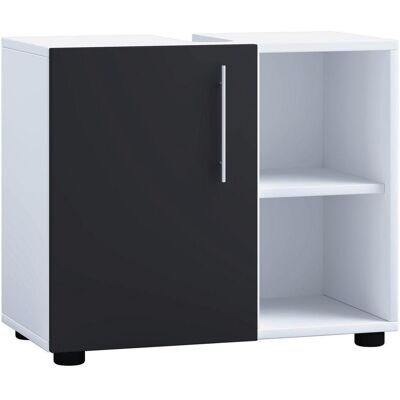 VCM Flandu Serie Badezimmer Unterschrank - Weiß / Schwarz VCM Flandu Serie Badezimmer Unterschrank - Weiß / Schwarz