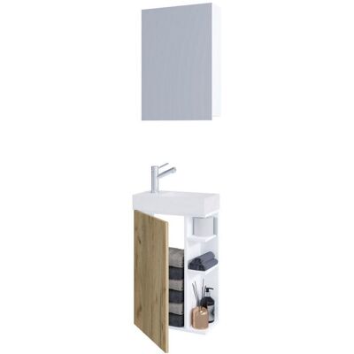 VCM Lumia Badezimmermöbel-Set - Weiß / Honig-Eiche VCM Lumia Badezimmermöbel-Set - Weiß / Honig-Eiche