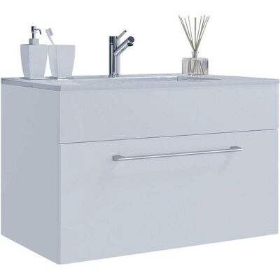 VCM Weiß Badezimmer Set - 80cm, Modern, Mit Schrank & Waschbecken VCM Weiß Badezimmer Set - 80cm, Modern, Mit Schrank & Waschbecken