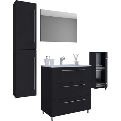 Mid.you , Schwarz , Holzwerkstoff , 3 Fächer , 3 Schublade(n),3 Schublade(n) Schubladen , 146 cm , hängend, stehend , Mid.you , Schwarz , Holzwerkstoff , 3 Fächer , 3 Schublade(n),3 Schublade(n) Schubladen , 146 cm , hängend, stehend ,