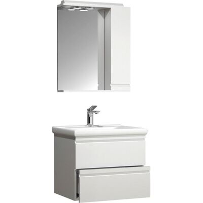 VCM Weiß 3-teiliges Badezimmermöbelset - Waschbecken, Spiegelschrank, Unterschrank VCM Weiß 3-teiliges Badezimmermöbelset - Waschbecken, Spiegelschrank, Unterschrank