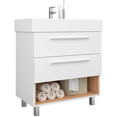 Möbelix , Weiß , Holzwerkstoff , 2 Schublade(n) Schubladen , 80x90x46.5 cm , Made in Europe, FSC MIX , stehend , Möbelix , Weiß , Holzwerkstoff , 2 Schublade(n) Schubladen , 80x90x46.5 cm , Made in Europe, FSC MIX , stehend ,
