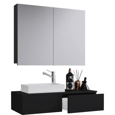 Gudas Schwarzes Badezimmer-Set - 3-teiliges Möbelset Gudas Schwarzes Badezimmer-Set - 3-teiliges Möbelset