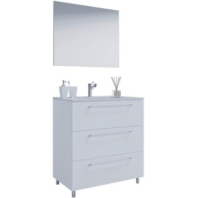VCM Weißes Badezimmermöbel-Set - 3-teilig, Modern, Langlebig VCM Weißes Badezimmermöbel-Set - 3-teilig, Modern, Langlebig