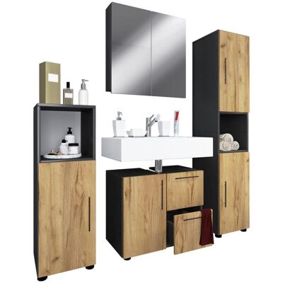 Mid.you , Anthrazit, Honigeiche , Holzwerkstoff , 8 Fächer , 2 Schublade(n),2 Schublade(n) Schubladen , 123 cm , stehend, erweiterbar , Mid.you , Anthrazit, Honigeiche , Holzwerkstoff , 8 Fächer , 2 Schublade(n),2 Schublade(n) Schubladen , 123 cm , stehend, erweiterbar ,