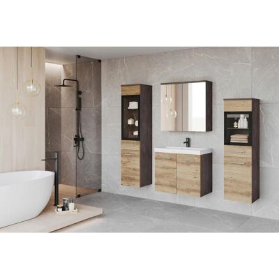 P & B , Anthrazit, Kastanieneichefarben , Glas, Holzwerkstoff , 7 Fächer , 120 cm , FSC , hängend , P & B , Anthrazit, Kastanieneichefarben , Glas, Holzwerkstoff , 7 Fächer , 120 cm , FSC , hängend ,