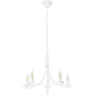 Lamkur LUCY 5-Lichter Pendellampe Weiß - Deckenleuchte Lamkur LUCY 5-Lichter Pendellampe Weiß - Deckenleuchte