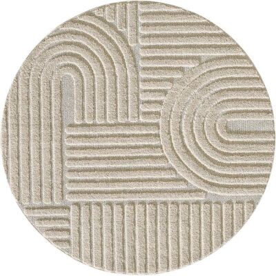 AYYILDIZ TEPPICHE Art 1121 Beigefarbener runder Teppich - Teppich AYYILDIZ TEPPICHE Art 1121 Beigefarbener runder Teppich - Teppich