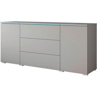 P & B , Grau , Holzwerkstoff , 4 Fächer , 3 Schublade(n) Schubladen , 150x67.9x39.5 cm , FSC , stehend, Beleuchtung , P & B , Grau , Holzwerkstoff , 4 Fächer , 3 Schublade(n) Schubladen , 150x67.9x39.5 cm , FSC , stehend, Beleuchtung ,