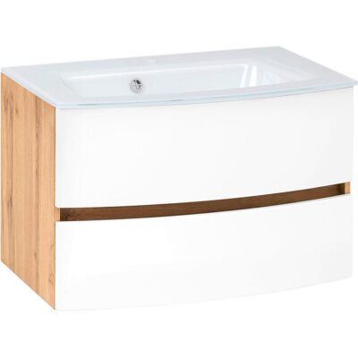 Held Weiß Wandmontierter Waschtisch - 80cm - Badezimmermöbel Held Weiß Wandmontierter Waschtisch - 80cm - Badezimmermöbel