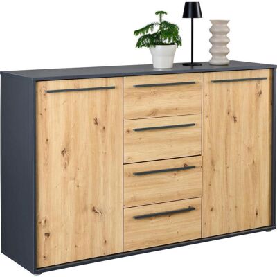 Möbelix , Anthrazit, Eiche Artisan , Holzwerkstoff , 4 Fächer , 4 Schublade(n) Schubladen , 149x94.8x41.2 cm , Kleinmöbel, Kommoden, Kommoden Möbelix , Anthrazit, Eiche Artisan , Holzwerkstoff , 4 Fächer , 4 Schublade(n) Schubladen , 149x94.8x41.2 cm , Kleinmöbel, Kommoden, Kommoden