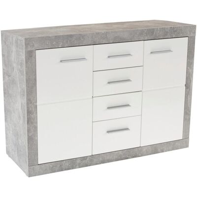 Möbelix , Grau, Weiß , Holzwerkstoff , 2 Fächer , 4 Schublade(n) Schubladen , 138x86x35 cm , Typenauswahl, Beimöbel erhältlich, stehend , Möbelix , Grau, Weiß , Holzwerkstoff , 2 Fächer , 4 Schublade(n) Schubladen , 138x86x35 cm , Typenauswahl, Beimöbel erhältlich, stehend ,