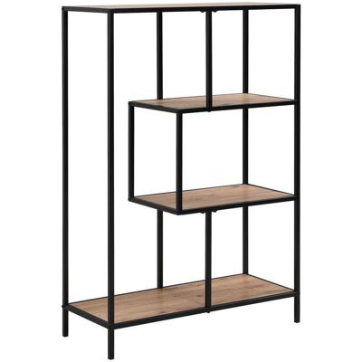 Möbelix , Schwarz, Eichefarben , Metall, Holzwerkstoff , 3 Fächer , 77x115x33 cm , Kleinmöbel, Raumteiler Möbelix , Schwarz, Eichefarben , Metall, Holzwerkstoff , 3 Fächer , 77x115x33 cm , Kleinmöbel, Raumteiler