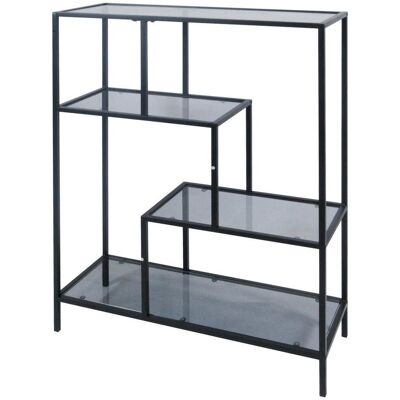 Möbelix , Grau, Schwarz , Metall, Glas , 4 Fächer , 80x113x30 cm , Kleinmöbel, Raumteiler Möbelix , Grau, Schwarz , Metall, Glas , 4 Fächer , 80x113x30 cm , Kleinmöbel, Raumteiler