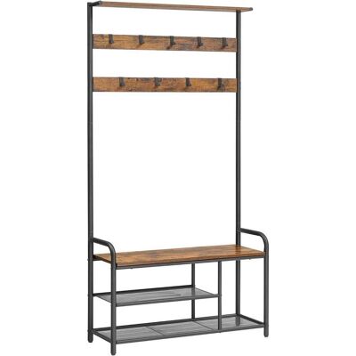 Mid.you , Braun, Schwarz , Metall, Holzwerkstoff , 85x180.5x30 cm , Garderobe, Garderoben-Set Mid.you , Braun, Schwarz , Metall, Holzwerkstoff , 85x180.5x30 cm , Garderobe, Garderoben-Set