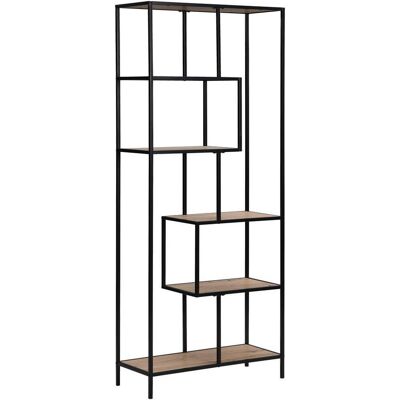 Möbelix , Schwarz, Eichefarben , Metall, Holzwerkstoff , 6 Fächer , 77x185x33 cm , stehend , Kleinmöbel, Raumteiler Möbelix , Schwarz, Eichefarben , Metall, Holzwerkstoff , 6 Fächer , 77x185x33 cm , stehend , Kleinmöbel, Raumteiler