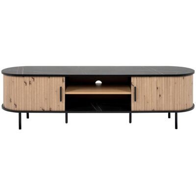 Möbelix , Schwarz, Eichefarben , Holzwerkstoff , Marmoroptik , 1 Fächer , 160x45x40 cm , Kabeldurchlass , Wohnzimmer, TV-Möbel, TV- & Lowboards Möbelix , Schwarz, Eichefarben , Holzwerkstoff , Marmoroptik , 1 Fächer , 160x45x40 cm , Kabeldurchlass , Wohnzimmer, TV-Möbel, TV- & Lowboards