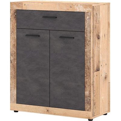 Mid.you , Graphitfarben, Sonoma Eiche , Kunststoff, Holzwerkstoff , 2 Fächer , 1 Schublade(n) Schubladen , 88.9x107.7x40 cm , Kleinmöbel, Kommoden, Kommoden Mid.you , Graphitfarben, Sonoma Eiche , Kunststoff, Holzwerkstoff , 2 Fächer , 1 Schublade(n) Schubladen , 88.9x107.7x40 cm , Kleinmöbel, Kommoden, Kommoden