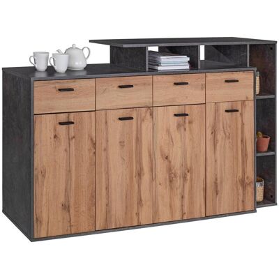 Möbelix , Grau, Eichefarben , Holz , Eiche , 2 Fächer , 4 Schublade(n) Schubladen , 190x105x40 cm , stehend , Kleinmöbel, Kommoden, Kommoden Möbelix , Grau, Eichefarben , Holz , Eiche , 2 Fächer , 4 Schublade(n) Schubladen , 190x105x40 cm , stehend , Kleinmöbel, Kommoden, Kommoden