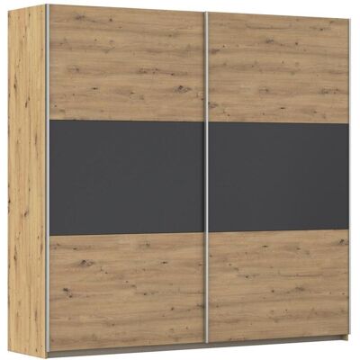 Möbelix , Grau, Eiche Artisan , Holzwerkstoff , 2 Fächer , 218x210x59 cm , Blauer Engel, Goldenes M, Made in Germany , Möbelix , Grau, Eiche Artisan , Holzwerkstoff , 2 Fächer , 218x210x59 cm , Blauer Engel, Goldenes M, Made in Germany ,