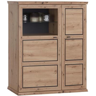 MÖBELIX , Anthrazit, Eichefarben , Holzwerkstoff , 4 Fächer , 104.8x134.4x43 cm , Beimöbel erhältlich, stehend , Kleinmöbel, Kommoden, Highboards MÖBELIX , Anthrazit, Eichefarben , Holzwerkstoff , 4 Fächer , 104.8x134.4x43 cm , Beimöbel erhältlich, stehend , Kleinmöbel, Kommoden, Highboards