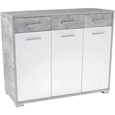 Möbelix , Grau, Weiß , Holz , 2 Fächer , 3 Schublade(n) Schubladen , 144x105x44 cm , stehend , Kleinmöbel, Kommoden, Kommoden Möbelix , Grau, Weiß , Holz , 2 Fächer , 3 Schublade(n) Schubladen , 144x105x44 cm , stehend , Kleinmöbel, Kommoden, Kommoden