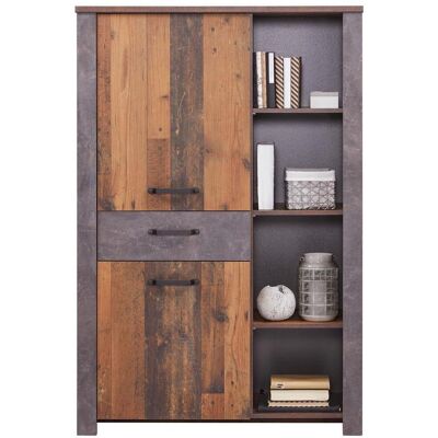 Ondega , Eichefarben, Dunkelgrau , Holzwerkstoff , 8 Fächer , 1 Schublade(n) Schubladen , 105x159x41.5 cm , Typenauswahl, stehend , Kleinmöbel, Kommoden, Highboards Ondega , Eichefarben, Dunkelgrau , Holzwerkstoff , 8 Fächer , 1 Schublade(n) Schubladen , 105x159x41.5 cm , Typenauswahl, stehend , Kleinmöbel, Kommoden, Highboards