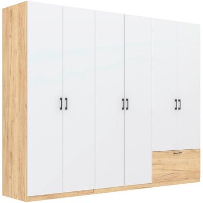 Möbelix , Weiß, Eiche Artisan , Holzwerkstoff , 3 Fächer , 1 Schublade(n) Schubladen , 269x210x54 cm , Schlafzimmer, Kleiderschränke, Drehtürenschränke Möbelix , Weiß, Eiche Artisan , Holzwerkstoff , 3 Fächer , 1 Schublade(n) Schubladen , 269x210x54 cm , Schlafzimmer, Kleiderschränke, Drehtürenschränke
