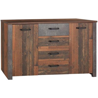 Ondega , Eichefarben, Dunkelgrau , Holzwerkstoff , 4 Fächer , 4 Schublade(n) Schubladen , 162x86x41.5 cm , Typenauswahl, stehend , Kleinmöbel, Kommoden, Kommoden Ondega , Eichefarben, Dunkelgrau , Holzwerkstoff , 4 Fächer , 4 Schublade(n) Schubladen , 162x86x41.5 cm , Typenauswahl, stehend , Kleinmöbel, Kommoden, Kommoden