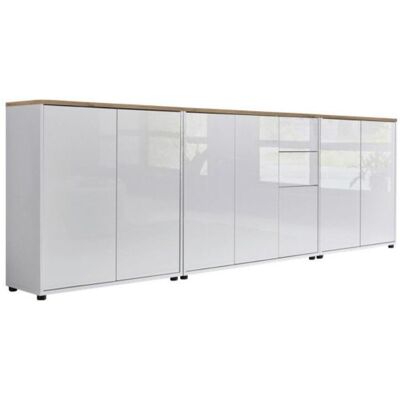Mid.you , Weiß, Eiche Artisan, Weiß Hochglanz , Holzwerkstoff , 7 Fächer , 2 Schublade(n) Schubladen , 263.5x73x33 cm , erweiterbar, stehend , Kleinmöbel, Kommoden, Sideboards Mid.you , Weiß, Eiche Artisan, Weiß Hochglanz , Holzwerkstoff , 7 Fächer , 2 Schublade(n) Schubladen , 263.5x73x33 cm , erweiterbar, stehend , Kleinmöbel, Kommoden, Sideboards
