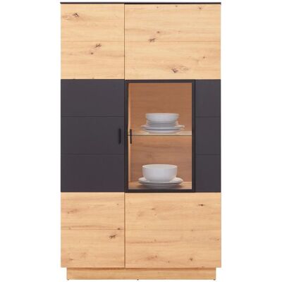 MÖBELIX , Grau, Eichefarben , Glas, Holzwerkstoff , 6 Fächer , 93.5x163.5x40 cm , Typenauswahl, Beimöbel erhältlich, stehend , MÖBELIX , Grau, Eichefarben , Glas, Holzwerkstoff , 6 Fächer , 93.5x163.5x40 cm , Typenauswahl, Beimöbel erhältlich, stehend ,