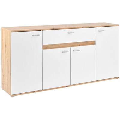 Based , Weiß, Eichefarben , Holzwerkstoff , 3 Fächer , 1 Schublade(n) Schubladen , 160x80x35 cm , stehend , Kleinmöbel, Kommoden, Kommoden Based , Weiß, Eichefarben , Holzwerkstoff , 3 Fächer , 1 Schublade(n) Schubladen , 160x80x35 cm , stehend , Kleinmöbel, Kommoden, Kommoden