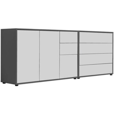 Mid.you , Anthrazit, Weiß , Holzwerkstoff , 1 Fächer , 6 Schublade(n) Schubladen , 184.5x73x33 cm , Made in Germany , erweiterbar, stehend, in verschiedenen Größen erhältlich , Kleinmöbel, Kommoden, Sideboards Mid.you , Anthrazit, Weiß , Holzwerkstoff , 1 Fächer , 6 Schublade(n) Schubladen , 184.5x73x33 cm , Made in Germany , erweiterbar, stehend, in verschiedenen Größen erhältlich , Kleinmöbel, Kommoden, Sideboards