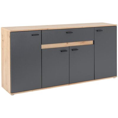 Based , Anthrazit, Eiche Artisan , Holzwerkstoff , 3 Fächer , 1 Schublade(n) Schubladen , 160x80x35 cm , stehend , Based , Anthrazit, Eiche Artisan , Holzwerkstoff , 3 Fächer , 1 Schublade(n) Schubladen , 160x80x35 cm , stehend ,