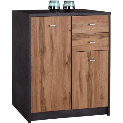 Möbelix , Eichefarben , Holzwerkstoff , 3 Fächer , 2 Schublade(n) Schubladen , 74x85.4x34.6 cm , Kleinmöbel, Kommoden, Kommoden Möbelix , Eichefarben , Holzwerkstoff , 3 Fächer , 2 Schublade(n) Schubladen , 74x85.4x34.6 cm , Kleinmöbel, Kommoden, Kommoden