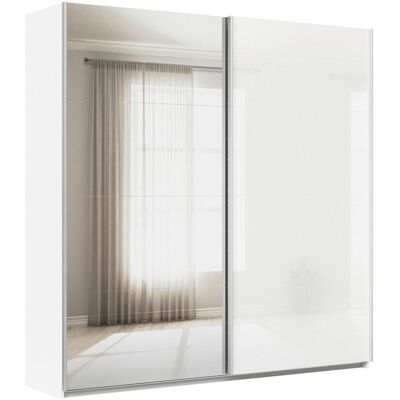 Möbelix , Silberfarben, Weiß, Weiß Hochglanz , Glas, Holzwerkstoff , 6 Fächer , 225x229x62 cm , Blauer Engel, Goldenes M, Made in Germany , Schlafzimmer, Kleiderschränke, Schwebetürenschränke Möbelix , Silberfarben, Weiß, Weiß Hochglanz , Glas, Holzwerkstoff , 6 Fächer , 225x229x62 cm , Blauer Engel, Goldenes M, Made in Germany , Schlafzimmer, Kleiderschränke, Schwebetürenschränke