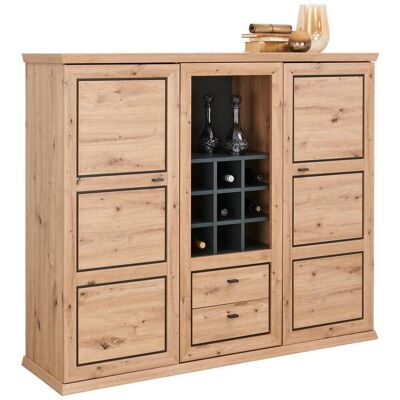 Möbelix , Anthrazit, Eichefarben , Holzwerkstoff , 4 Fächer , 2 Schublade(n) Schubladen , 160x134.4x43 cm , Beimöbel erhältlich , Kleinmöbel, Kommoden, Highboards Möbelix , Anthrazit, Eichefarben , Holzwerkstoff , 4 Fächer , 2 Schublade(n) Schubladen , 160x134.4x43 cm , Beimöbel erhältlich , Kleinmöbel, Kommoden, Highboards