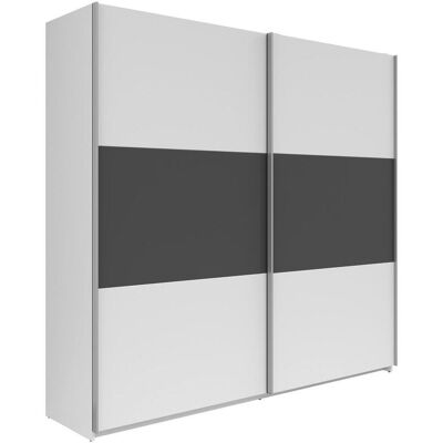 Möbelix , Graphitfarben, Weiß , Holzwerkstoff , 2 Fächer , 218x210x59 cm , Schlafzimmer, Kleiderschränke, Schwebetürenschränke Möbelix , Graphitfarben, Weiß , Holzwerkstoff , 2 Fächer , 218x210x59 cm , Schlafzimmer, Kleiderschränke, Schwebetürenschränke