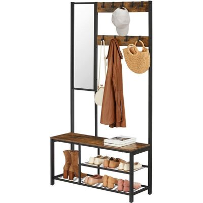 Mid.you , Braun, Schwarz , Metall, Holzwerkstoff , 98x36x185 cm , Garderobe, Garderoben-Set Mid.you , Braun, Schwarz , Metall, Holzwerkstoff , 98x36x185 cm , Garderobe, Garderoben-Set