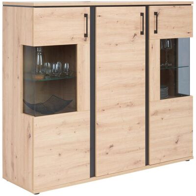 Möbelix , Eichefarben , Glas, Holzwerkstoff , 145x126.5x42 cm , Kleinmöbel, Kommoden, Highboards Möbelix , Eichefarben , Glas, Holzwerkstoff , 145x126.5x42 cm , Kleinmöbel, Kommoden, Highboards