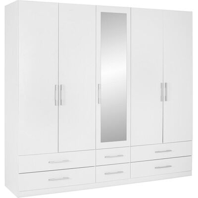 Möbelix , Weiß , Glas, Holzwerkstoff , 3 Fächer , 6 Schublade(n) Schubladen , 226x210x54 cm , Möbelix , Weiß , Glas, Holzwerkstoff , 3 Fächer , 6 Schublade(n) Schubladen , 226x210x54 cm ,