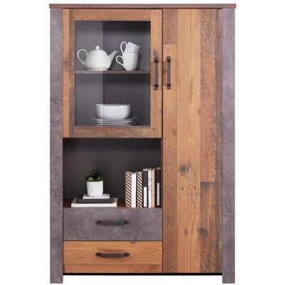 Ondega , Eichefarben, Dunkelgrau , Glas, Holzwerkstoff , 6 Fächer , 2 Schublade(n) Schubladen , 105x159x41.5 cm , Typenauswahl, stehend , Kleinmöbel, Kommoden, Highboards Ondega , Eichefarben, Dunkelgrau , Glas, Holzwerkstoff , 6 Fächer , 2 Schublade(n) Schubladen , 105x159x41.5 cm , Typenauswahl, stehend , Kleinmöbel, Kommoden, Highboards