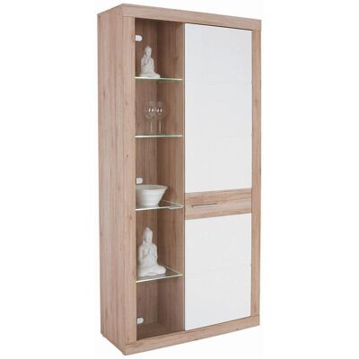 Möbelix , Weiß, Eichefarben , Glas, Holzwerkstoff , 7 Fächer , 96x197x35 cm , Beimöbel erhältlich, stehend , Kleinmöbel, Vitrinen, Vitrinenschränke Möbelix , Weiß, Eichefarben , Glas, Holzwerkstoff , 7 Fächer , 96x197x35 cm , Beimöbel erhältlich, stehend , Kleinmöbel, Vitrinen, Vitrinenschränke