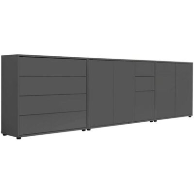 Mid.you , Anthrazit , Holzwerkstoff , 4 Fächer , 6 Schublade(n) Schubladen , 263.5x73x33 cm , Made in Germany , erweiterbar, stehend, in verschiedenen Größen erhältlich , Kleinmöbel, Kommoden, Sideboards Mid.you , Anthrazit , Holzwerkstoff , 4 Fächer , 6 Schublade(n) Schubladen , 263.5x73x33 cm , Made in Germany , erweiterbar, stehend, in verschiedenen Größen erhältlich , Kleinmöbel, Kommoden, Sideboards