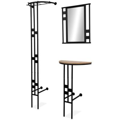 Unknown - 3-Element Oak Metal - Eiche - Schwarzes Metall - Wandgarderobe Unknown - 3-Element Oak Metal - Eiche - Schwarzes Metall - Wandgarderobe