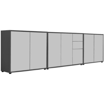 Mid.you , Anthrazit, Weiß , Holzwerkstoff , 7 Fächer , 2 Schublade(n) Schubladen , 263.5x73x33 cm , Made in Germany , erweiterbar, stehend, in verschiedenen Größen erhältlich , Kleinmöbel, Kommoden, Sideboards Mid.you , Anthrazit, Weiß , Holzwerkstoff , 7 Fächer , 2 Schublade(n) Schubladen , 263.5x73x33 cm , Made in Germany , erweiterbar, stehend, in verschiedenen Größen erhältlich , Kleinmöbel, Kommoden, Sideboards
